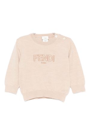 maglione in lana beige FENDI KIDS | BUG203AS5PF1P2N